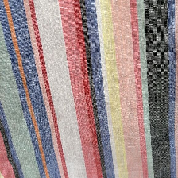Chico's Women No-Iron FreshChic 100% Linen Striped rainbow colorful Tunic 12/14P - Picture 10 of 11